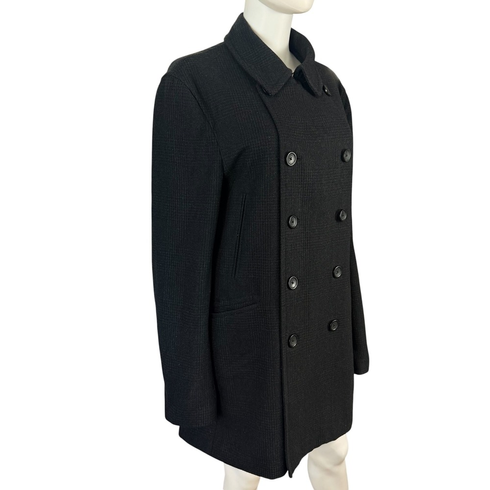 Banana Republic Plaid Wool Blend Trench Coat Double Breasted Classic M - Picture 3 of 11